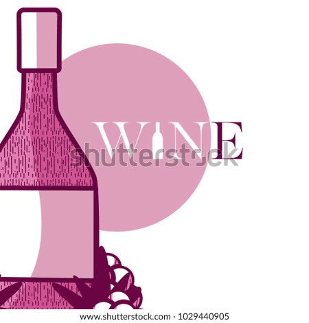 Wine bottle round icon