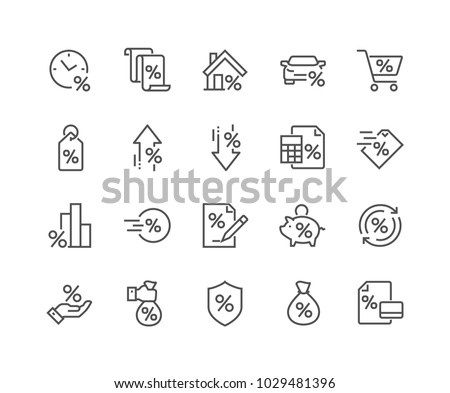Simple Set of Loan Related Vector Line Icons. 
Contains such Icons as Interest Rate, Investment Plan, Percentage Diagram and more.
Editable Stroke. 48x48 Pixel Perfect. Royalty-Free Stock Photo #1029481396