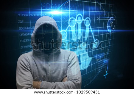 Digital composite of Composite image of man against digital background
