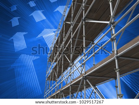 Digital composite of Arrow technology interface with 3D Scaffolding