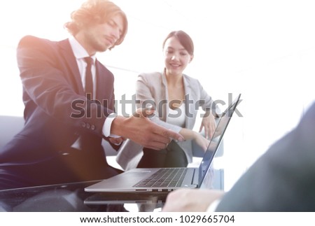 business team working at a Desk