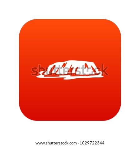 Cliff icon digital red for any design isolated on white vector illustration