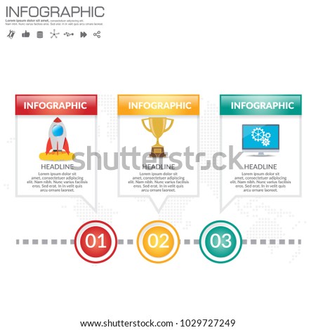 3 Parts infographic design vector and marketing icons can be used for workflow layout, diagram, report, web design. Business concept with options, steps or processes.