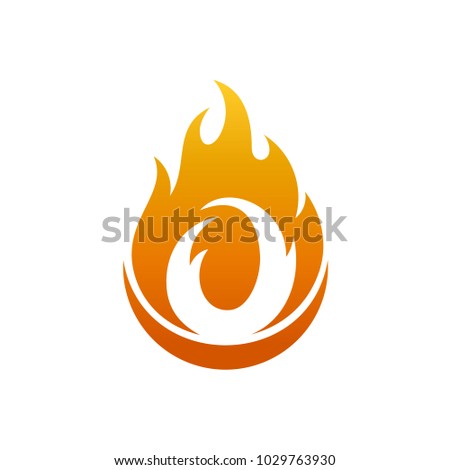 Fire Logo With Letter O Initial Logo Template