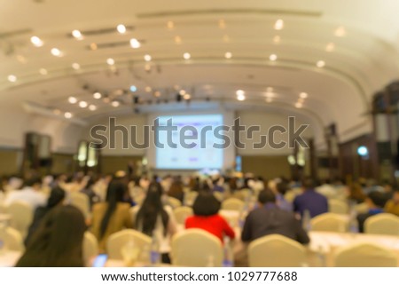 Abstract blurred image of meeting or conference room