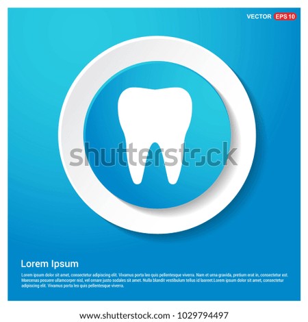 Tooth Icon Abstract Blue Web Sticker Button