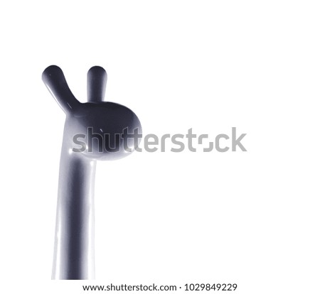 Isolated White Abstract Giraffe ceramic statue on a white background