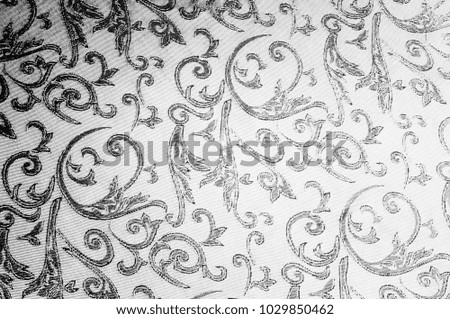 silk cloth Royal monogram. Black and white. Gold and luxury are in the same, especially when it comes to this. Foil covers this velvet, creating a detailed damask pattern that only represents luxury