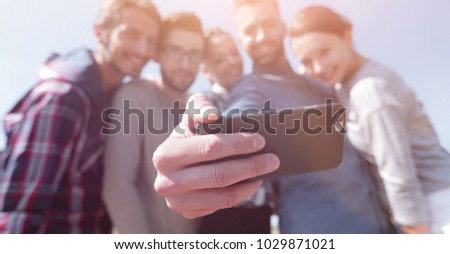 group of students taking a selfie