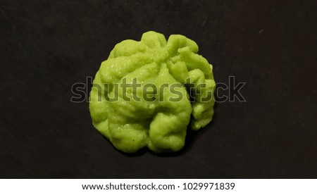 close-up traditional japanese wasabi grated isolate on background