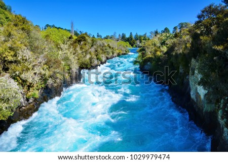 Huka Falls, New Zealand Royalty-Free Stock Photo #1029979474