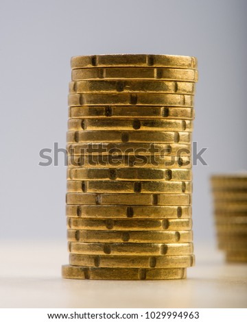 pile of euro cents. Euro money. Currency of the European Union. 