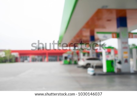 Blurred background gasoline station