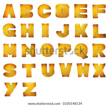 Alphabet biscuit bread uppercase A-Z