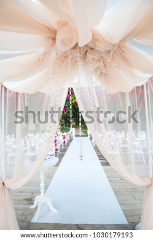 Wedding white carpet with chairs