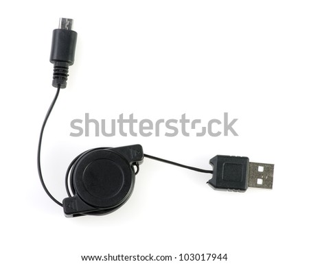   USB and mini USB on white background