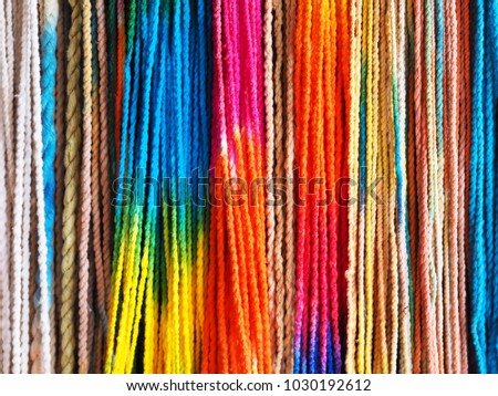 Colorful rope  background with texture rainbow. 