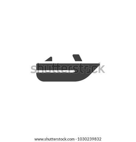 Roofless speed boat vector icon. filled flat sign for mobile concept and web design. Pleasure boat simple solid icon. Symbol, logo illustration. Pixel perfect vector graphics