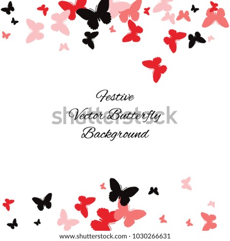 Festive butterfly confetti background. Square vector pattern texture for holiday, postcard, frame, carnival, poster, birthday and children's parties. Butterfly cover mock-up. Wedding butterfly layout