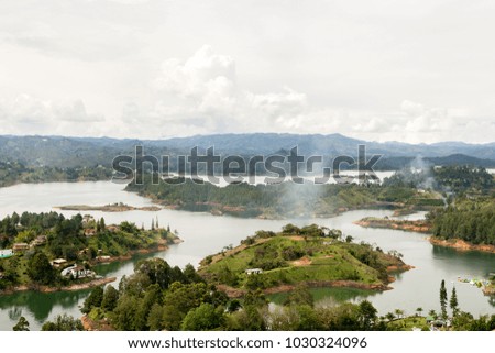 Sights of Guatape Reservoir from The Penol Rock