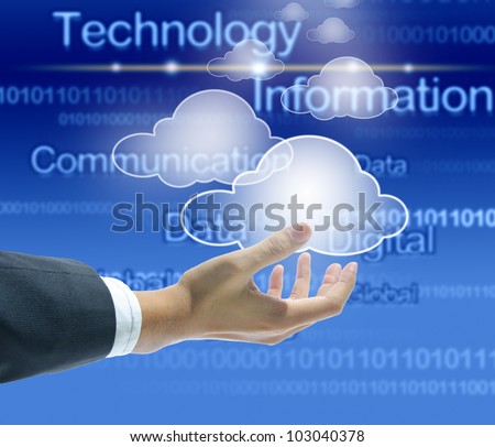 businessman hand with cloud computing concept Royalty-Free Stock Photo #103040378