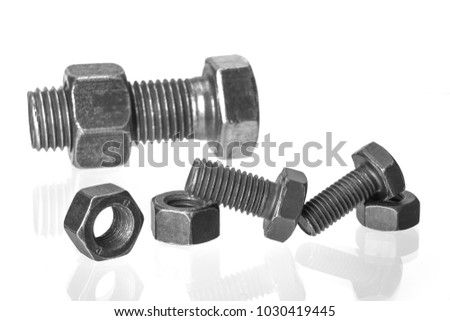bolt and nut isolated on white background