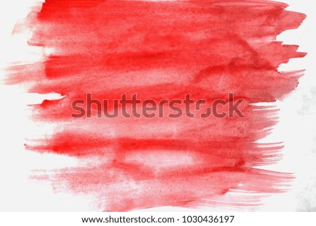 Abstract watercolor background. dry brush. red on white background.
