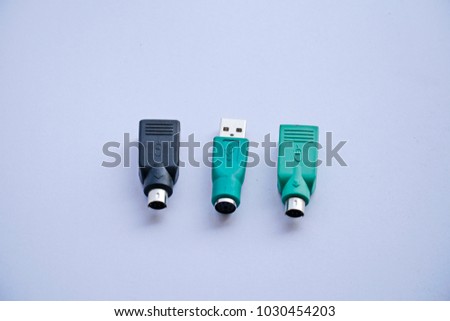 PS2 to USB Adapter Converter for Mouse Keyboard .