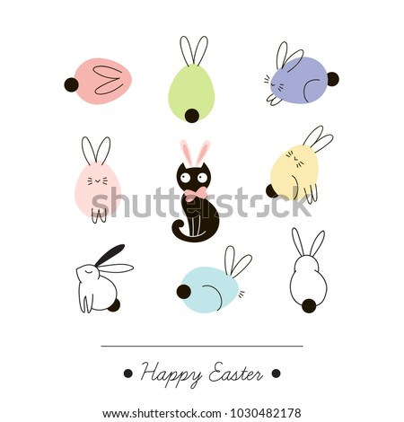 Easter bunny greeting card, holidays design
