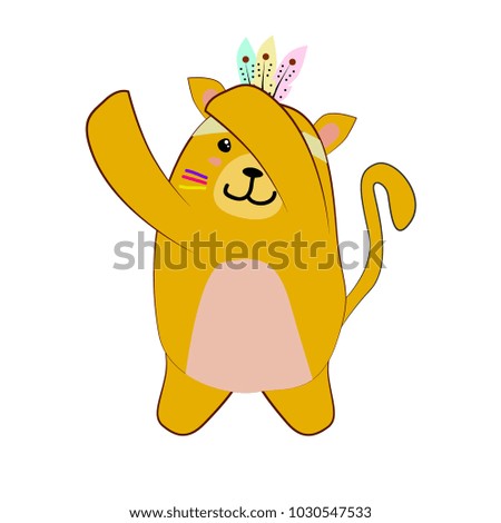 brown cat, cute dancing animal for kid t-shirt