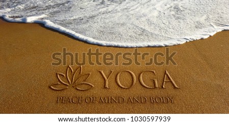 Lotus Yoga in the Beach Photo Image