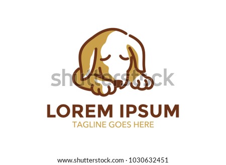 unique dog logo. line art. minimalist. vector illustration. editable