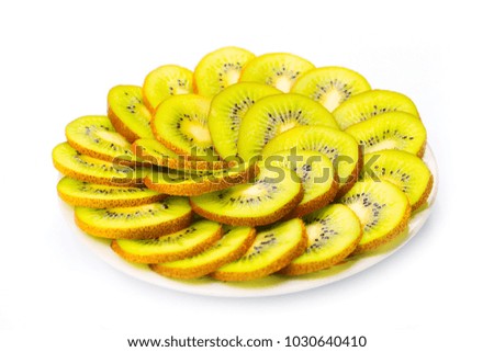 slices of a beautiful fresh special tropical fruit kiwi
