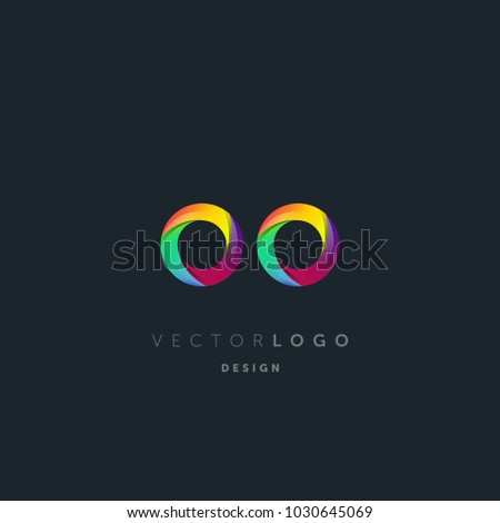 Letters O O logo, multi colour letters icon vector template.