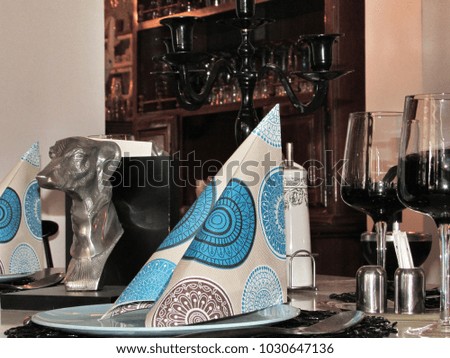 Decorative napkin on the table