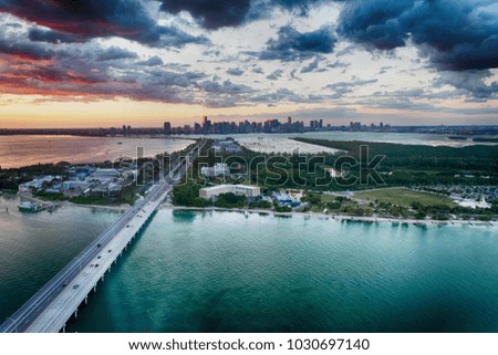  Causeway aerial view, Miami.