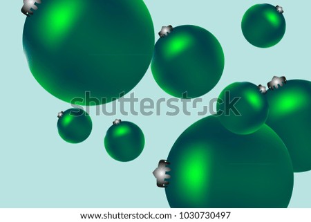 Colored Christmas balls pattern.Abstract Christmas tree toys Background for invitation, card, celebration, party, carnival, festive holiday and Your project.Vector illustration.Gentle blue Background