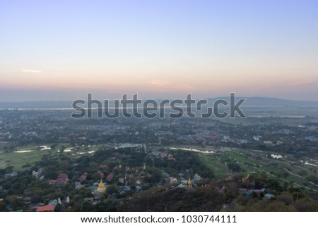 Mandalay cityscapes as seen from Mandalay Hills 
