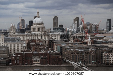St. Pauls Cathedral in London dramatic cloudy image