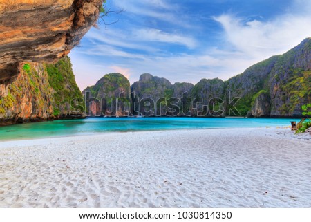 Maya Bay is snorkeling point famous tour lagoon in Phi Phi Islands, Krabi , Thailand
 Royalty-Free Stock Photo #1030814350