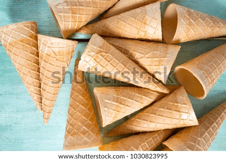 ice cream scones on wooden turquoise background
