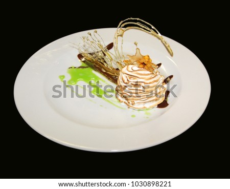 Art cake . Picture for a menu or a confectionery catalog.