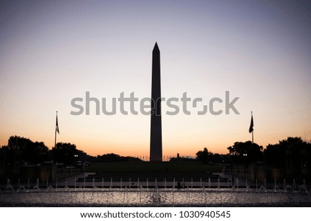 George Washington Memorial in dawn of a summer day, Washington DC, USA