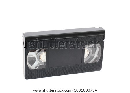 Videocassette on a white background. Cassette