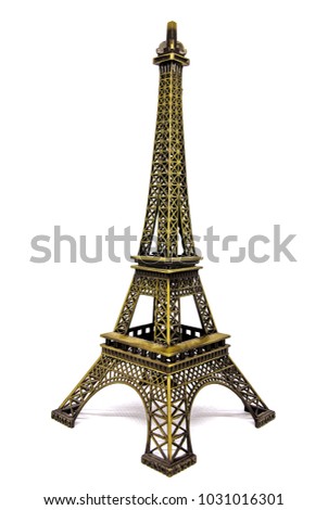 The Eiffel Tower Model isolated is a wrought iron lattice tower on the Champ de Mars in Paris, France