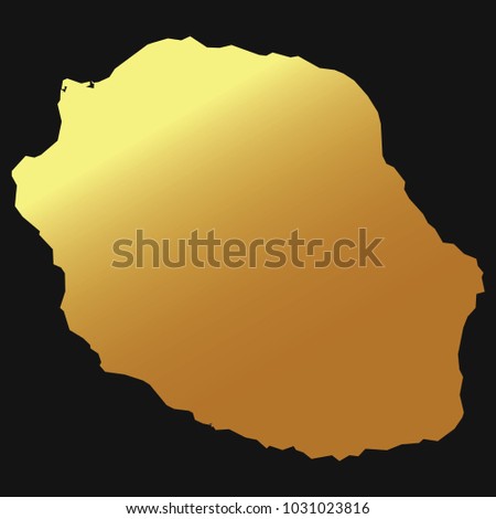 High detailed gold texture map vector map – Departments of Reunion Island map. Vector illustration eps 10