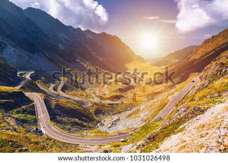 Transfagarasan highway, probably the most beautiful road in the world, Europe, Romania (Transfagarashan) Royalty-Free Stock Photo #1031026498