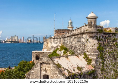 Morro Castle, a fortress guarding the entrance to Havana bay in Havana, Cuba.