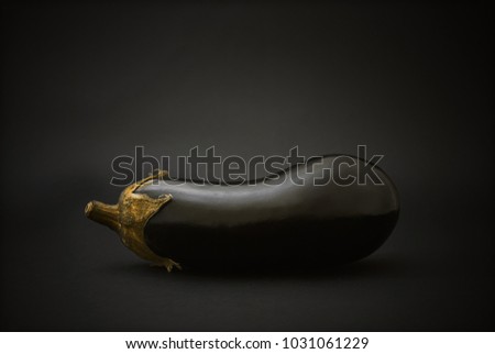 Eggplant on a black background
