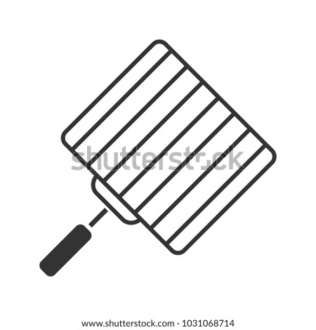 Hand grill glyph icon. Silhouette symbol. Negative space. Barbecue grid. Grilling basket. Vector isolated illustration